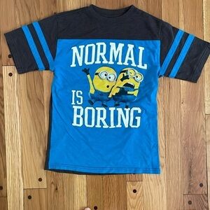 Minions Despicable Me Normal is Boring Short Sleeve T-Shirt Youth L 10 12